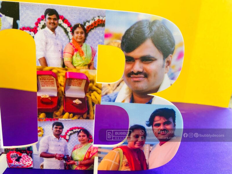 Couple alphabets masked photos - Bubbly Decors