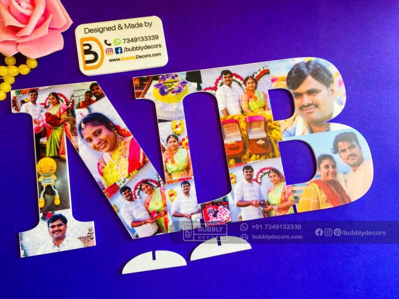 Couple alphabets masked photos - Bubbly Decors