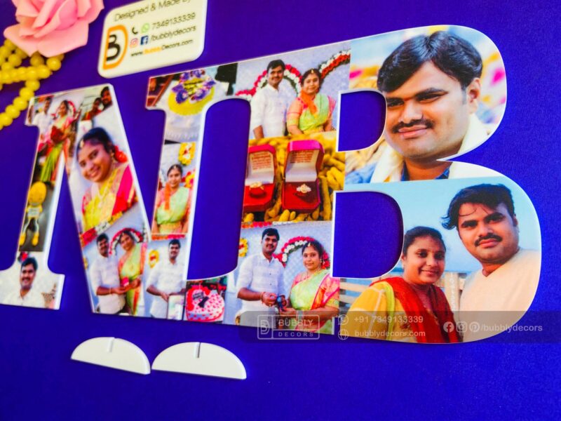 Couple alphabets masked photos - Bubbly Decors