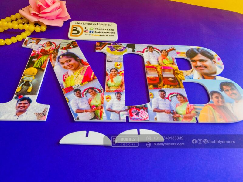 Couple alphabets masked photos - Bubbly Decors