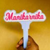 name cake topper white and pink - Bubbly Decors