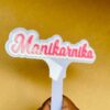 name cake topper white and pink - Bubbly Decors