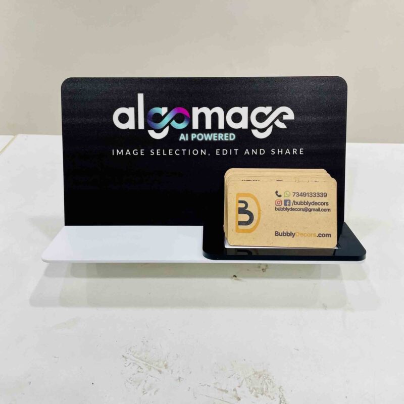 Visiting cards stand with brand or name - Bubbly Decors