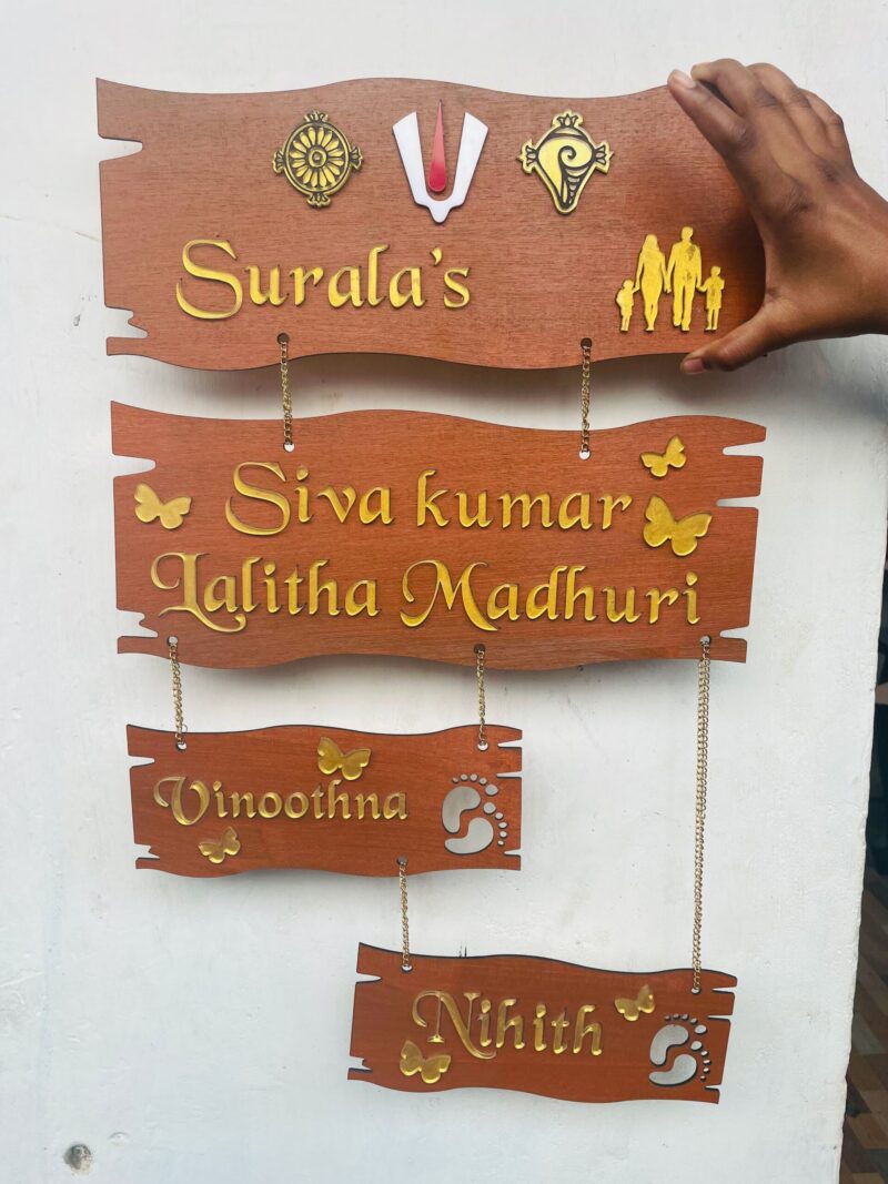 lord venkateswara themed name board - Bubbly Decors