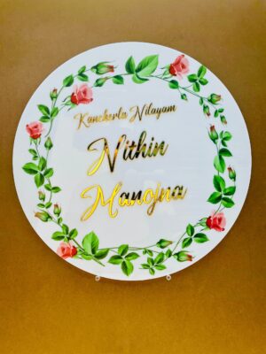 Floral Name Board - Bubbly Decors