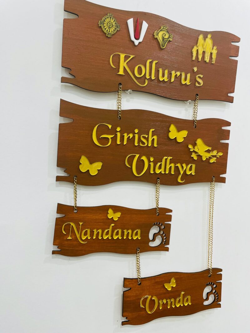 lord venkateswara themed name board - Bubbly Decors