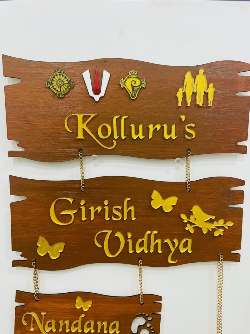 lord venkateswara themed name board - Bubbly Decors