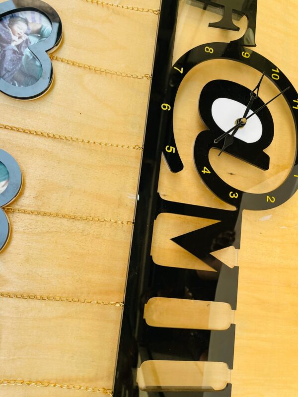 wall clock with photos family - Bubbly Decors