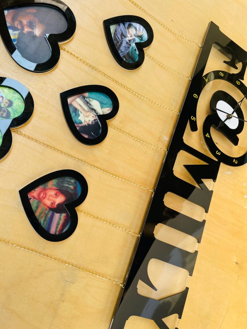 wall clock with photos family - Bubbly Decors
