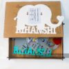 Baby details frame elephant theme - Bubbly Decors