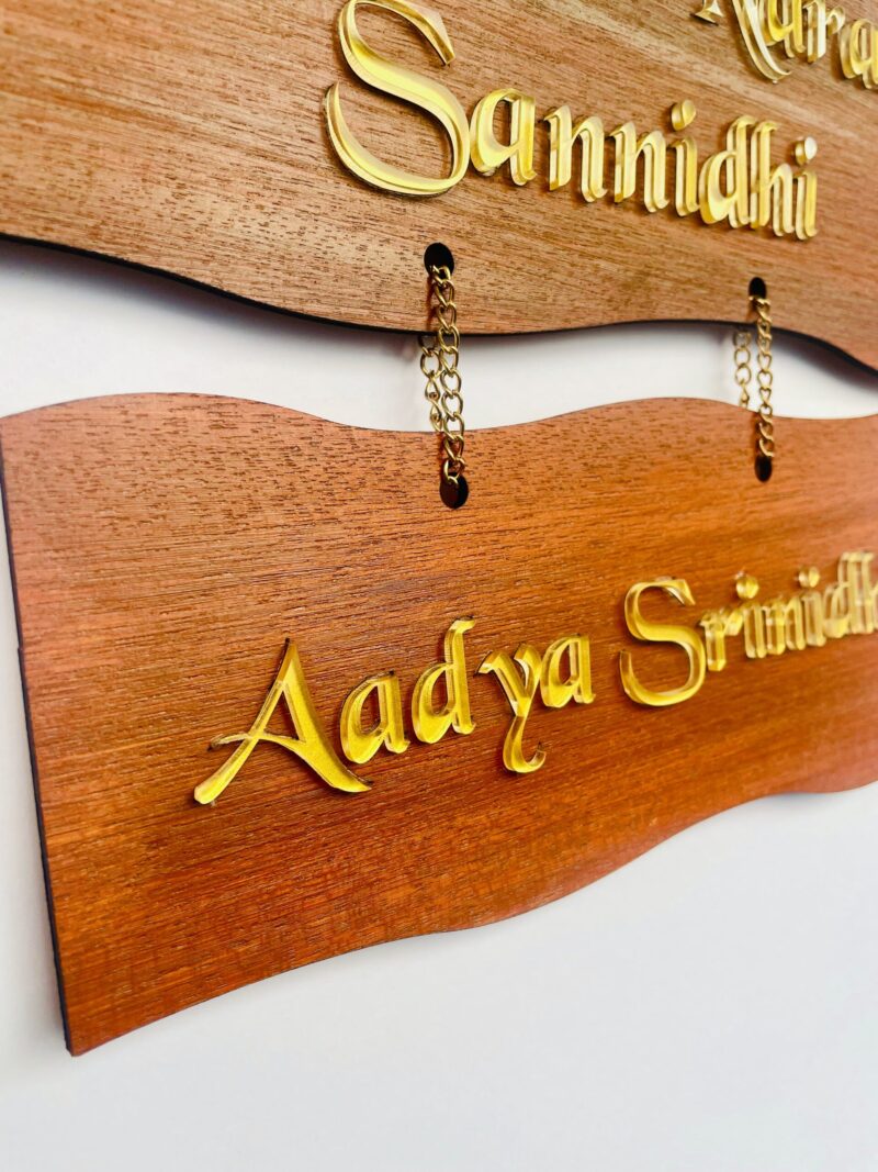 venkateswara theme name board 2 step - Bubbly Decors