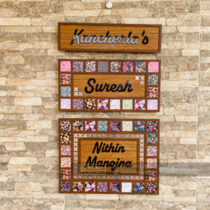 Name board with pattern tiles - Bubbly Decors