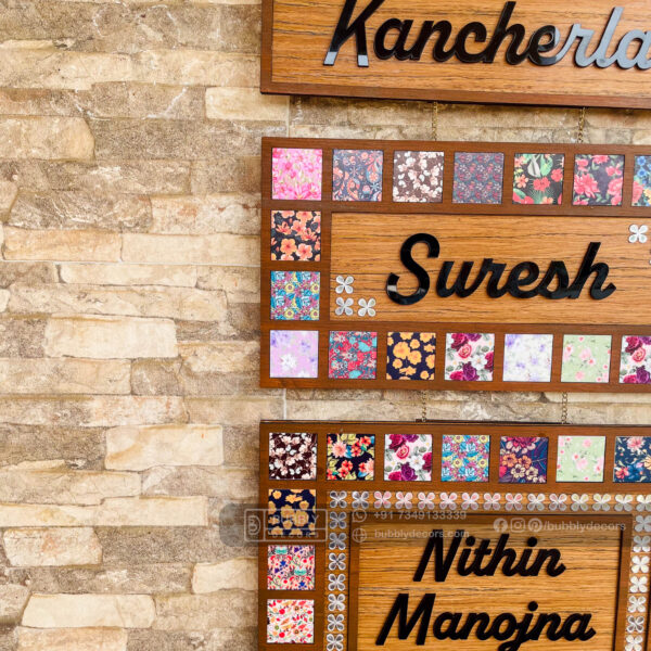 Name board with pattern tiles - Bubbly Decors