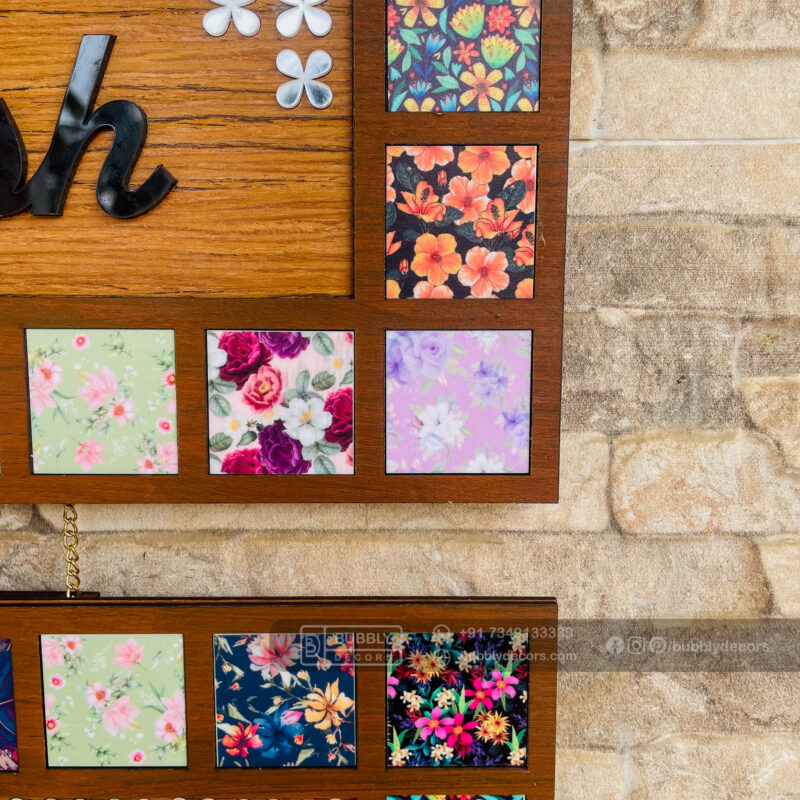 Name board with pattern tiles - Bubbly Decors