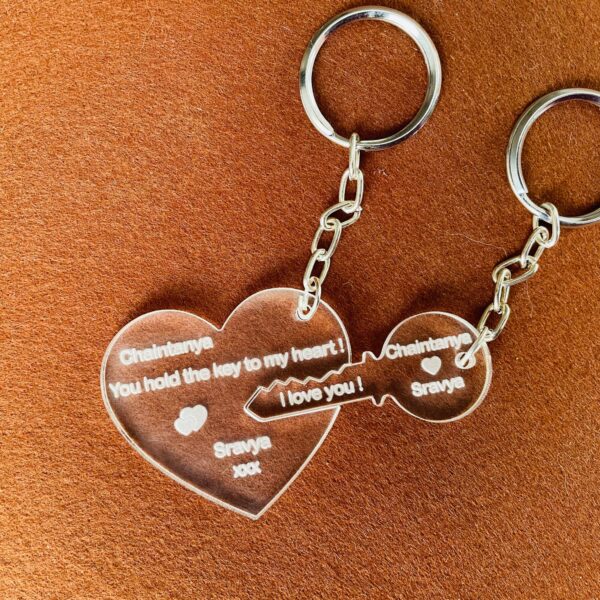 keychain heart and key - Bubbly Decors