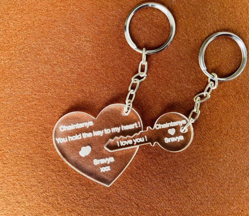 keychain heart and key - Bubbly Decors