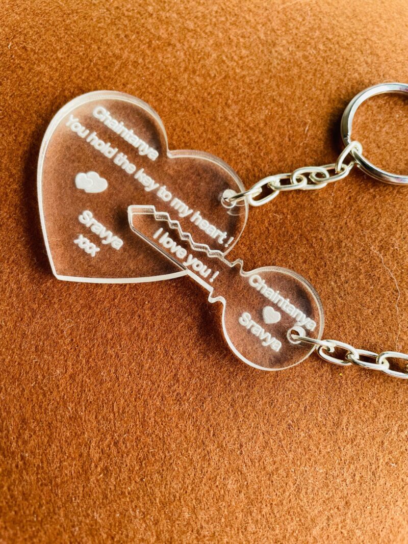 keychain heart and key - Bubbly Decors