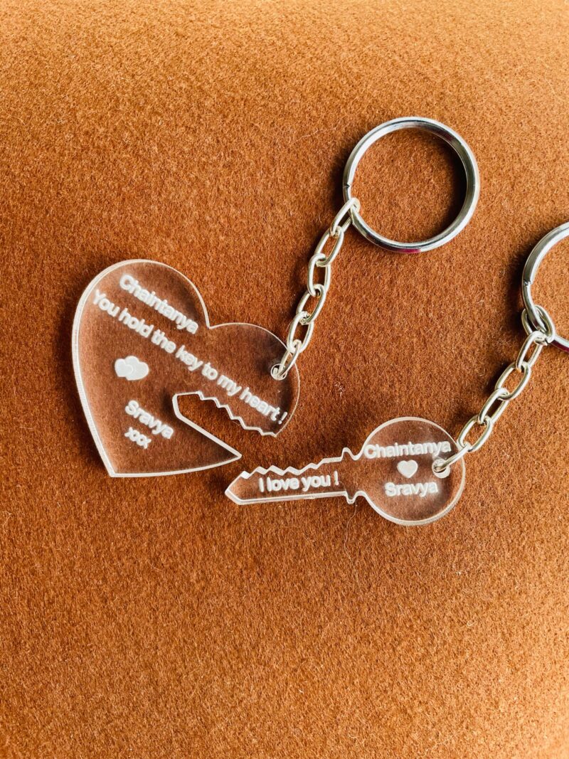 keychain heart and key - Bubbly Decors
