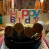 cake topper happy birthday and name - Bubbly Decors