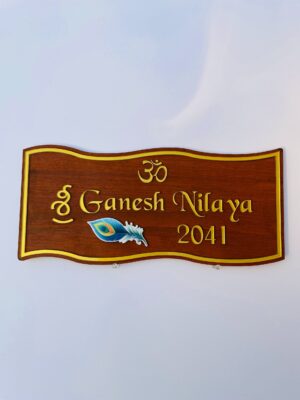 krishna theme name board - Bubbly Decors