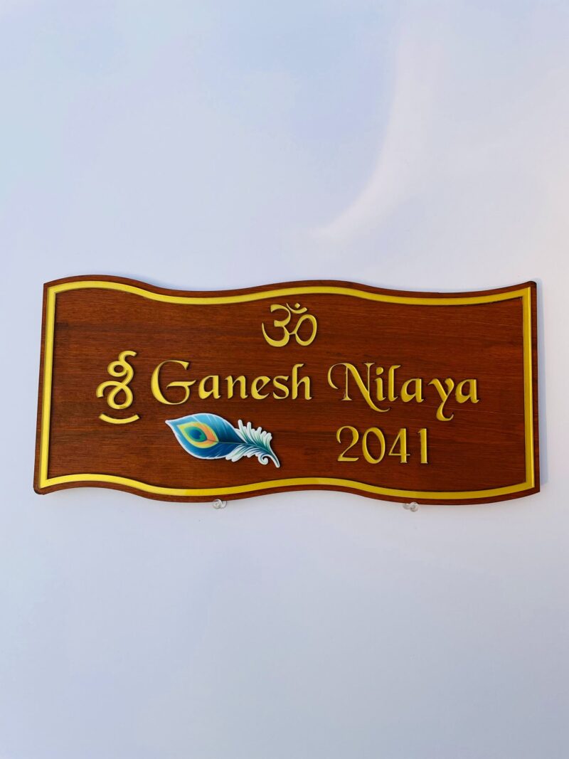 krishna theme name board - Bubbly Decors