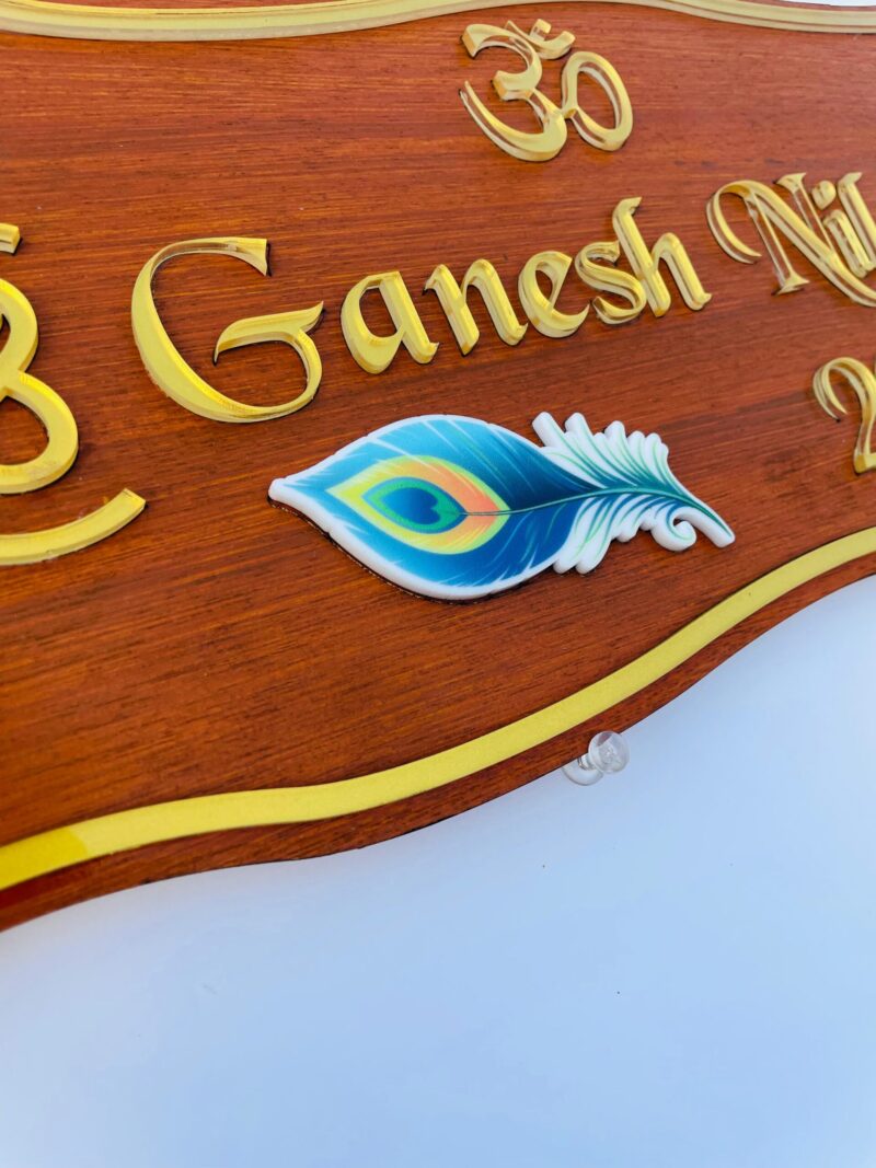 krishna theme name board - Bubbly Decors