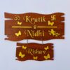 Wooden name board 2 step - Bubbly Decors