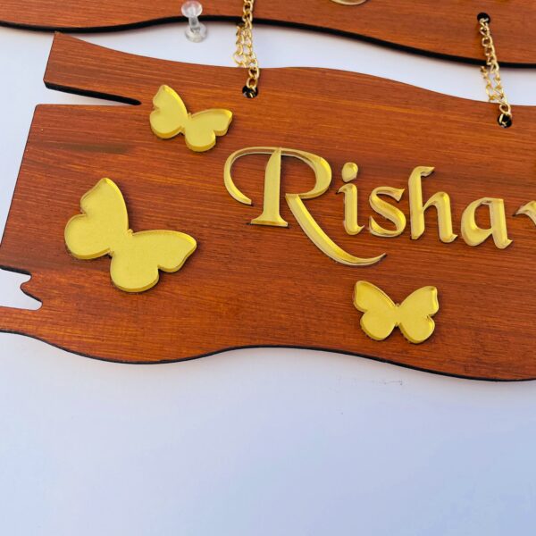 Wooden name board 2 step - Bubbly Decors