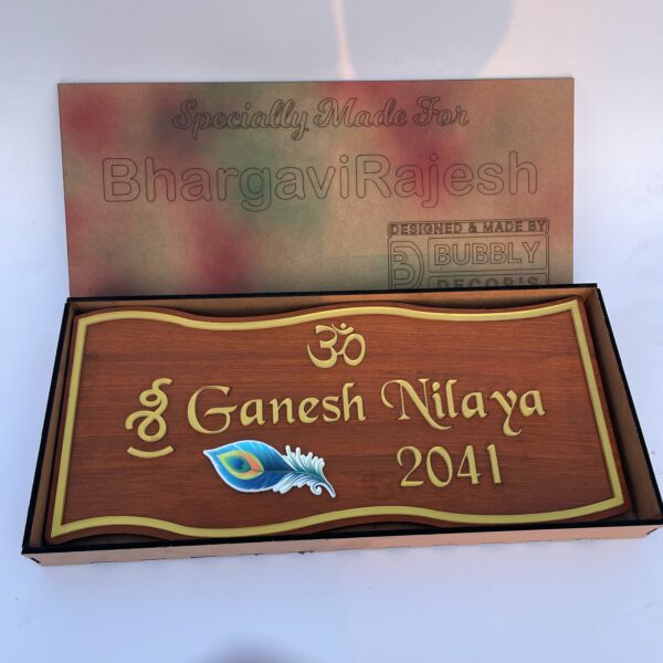 krishna theme name board - Bubbly Decors