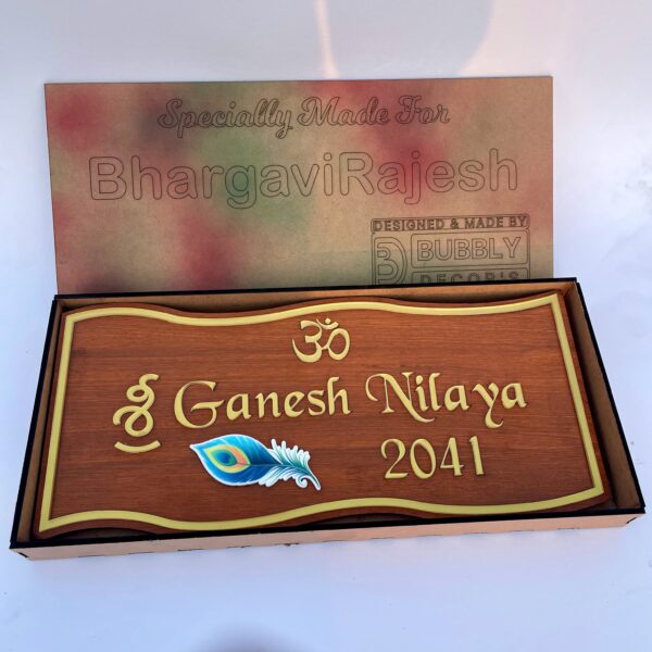 krishna theme name board - Bubbly Decors