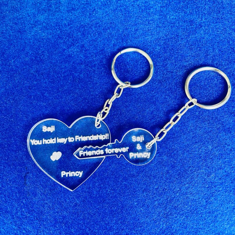 keychain heart and key - Bubbly Decors