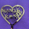 Cake topper heart couple names - Bubbly Decors