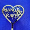 Cake topper heart couple names - Bubbly Decors