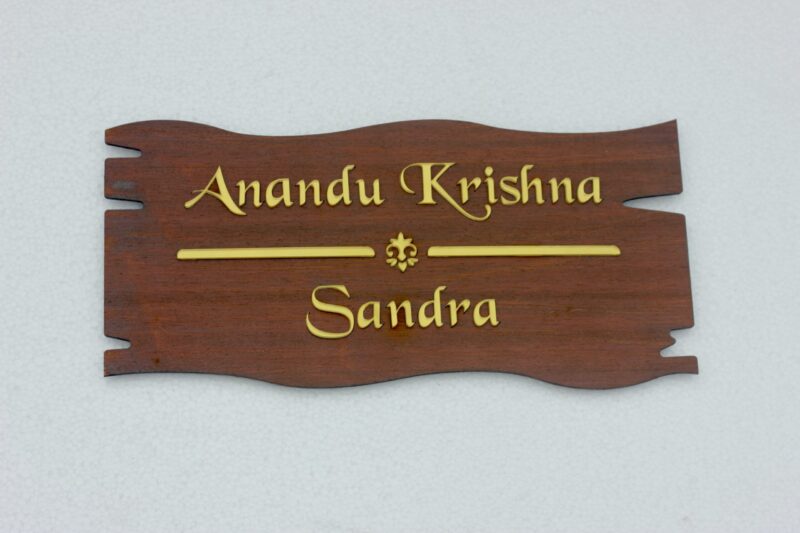 Name Board Wood Veneer - Bubbly Decors