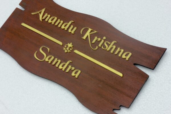 Name Board Wood Veneer - Bubbly Decors