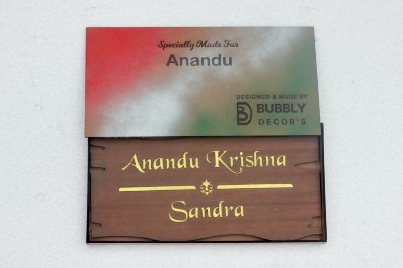 Name Board Wood Veneer - Bubbly Decors