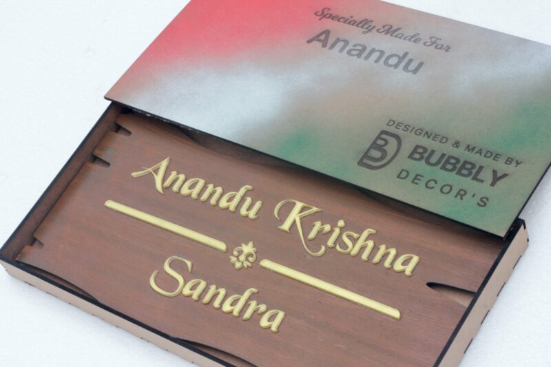 Name Board Wood Veneer - Bubbly Decors