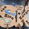 Wooden logo for couples - Bubbly Decors