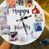 Wall clock with photos and message - Bubbly Decors