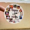 Wall clock with photos and message - Bubbly Decors