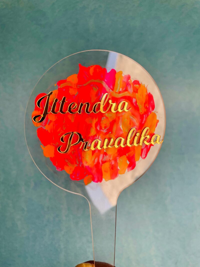 cake topper hand painted - Bubbly Decors