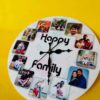 Wall clock with photos and message - Bubbly Decors