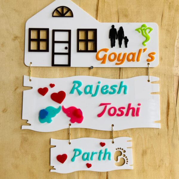 Name Board Family Acrylic - Bubbly Decors