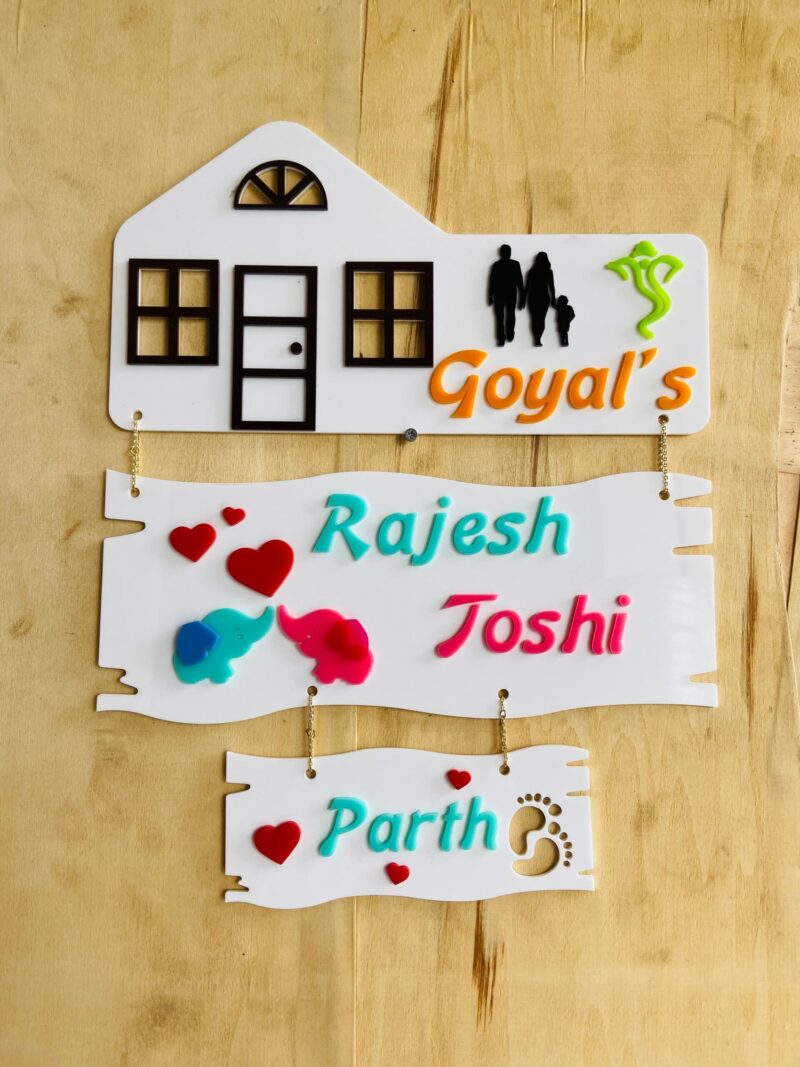 Name Board Family Acrylic - Bubbly Decors