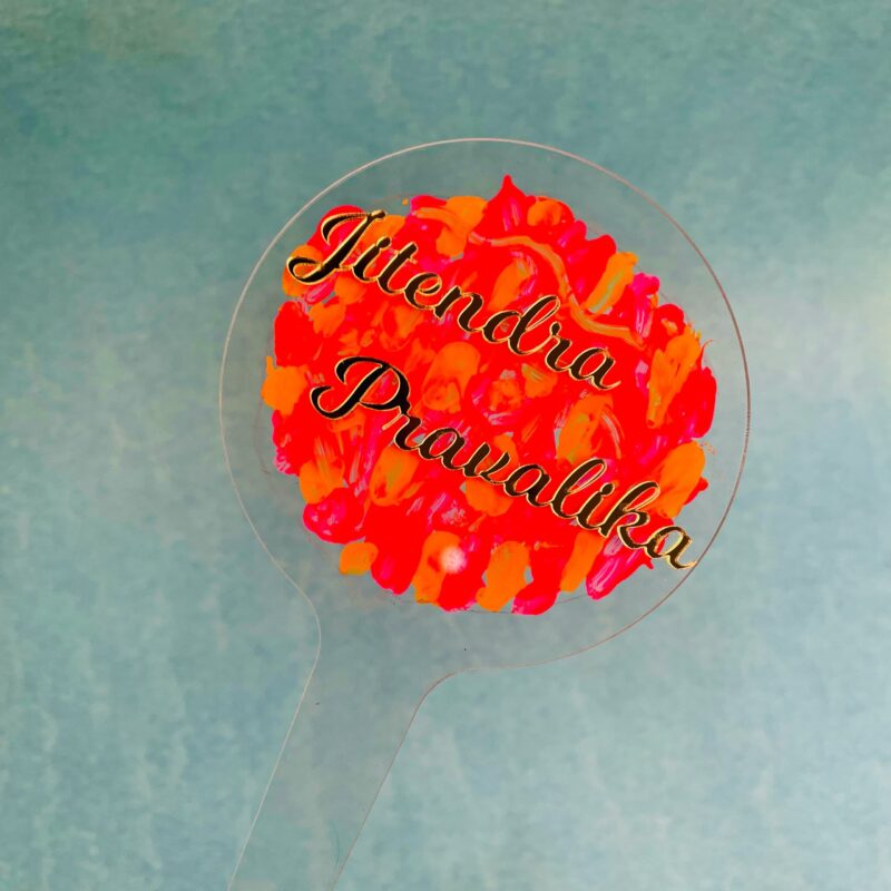 cake topper hand painted - Bubbly Decors