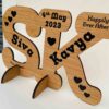 Wooden logo for couples - Bubbly Decors