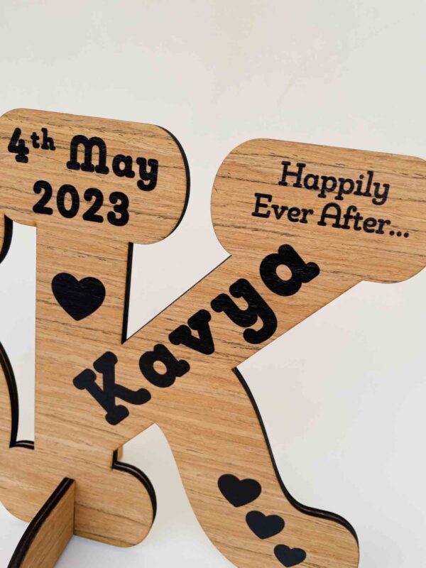 Wooden logo for couples - Bubbly Decors