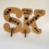 Wooden logo for couples - Bubbly Decors
