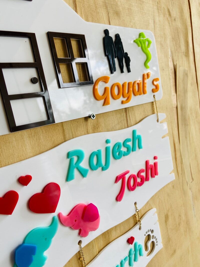 Name Board Family Acrylic - Bubbly Decors