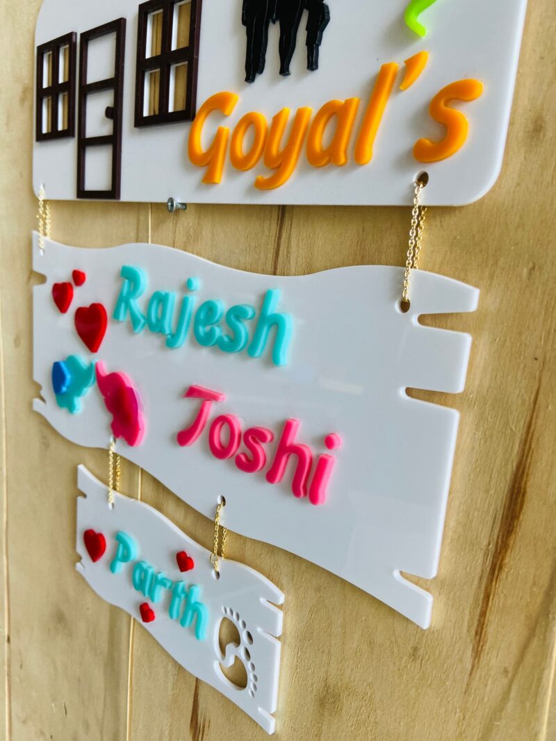 Name Board Family Acrylic - Bubbly Decors